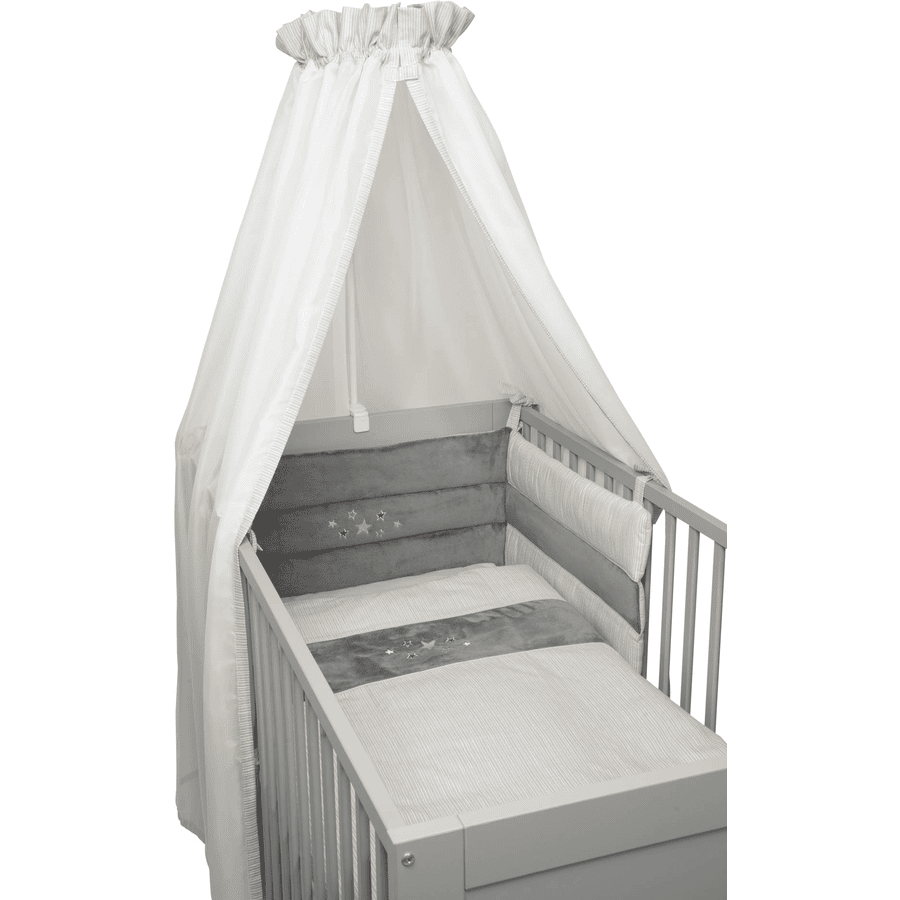Be Be Be 's Collection Muslin Bed Set 3pcs Star Grey babymarkt.se
