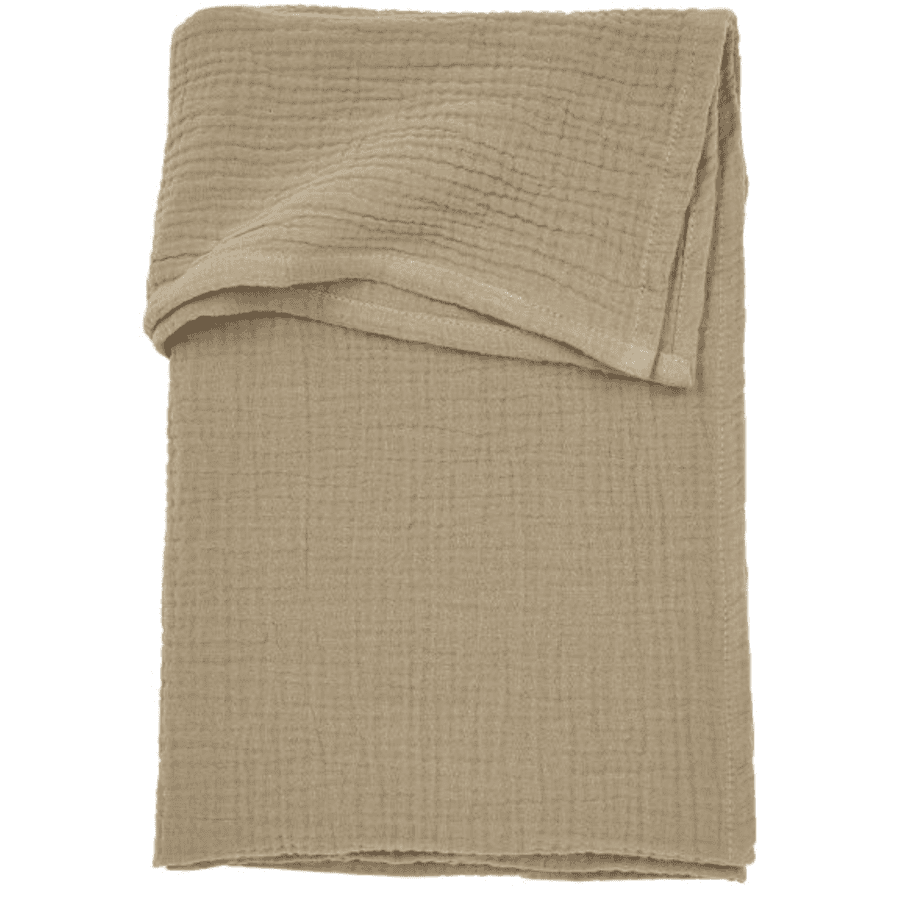 MEYCO Hoeslaken voorgewassen Musslin taupe 75 x 100 cm