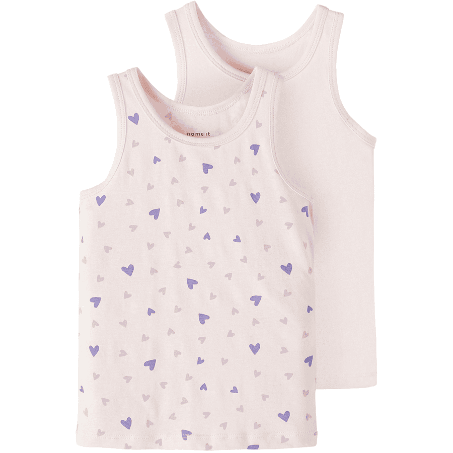 name it Tank Top 2er Pack Heart Barely Pink