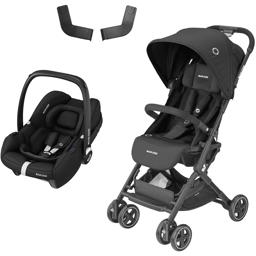 MAXI COSI Buggy Lara² Essential Black incl. silla de coche infantil Cabrio Fix i-Size Essential Black + Adapter 