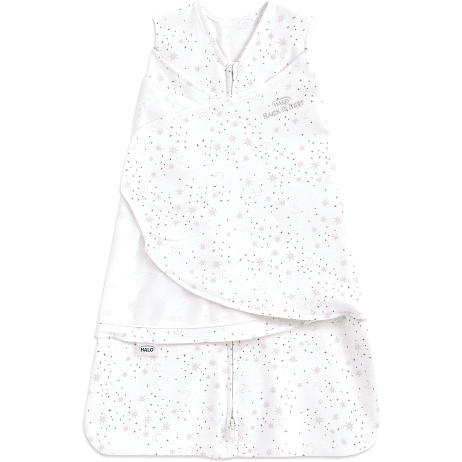 HALO® SleepSack® Sacco nanna senza maniche 1,5 TOG - bianco con dettagli rosa
