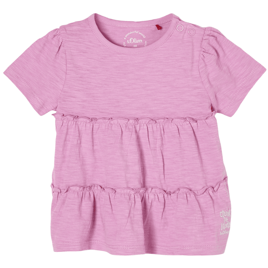 s. Olive r T-shirt med flæser pink