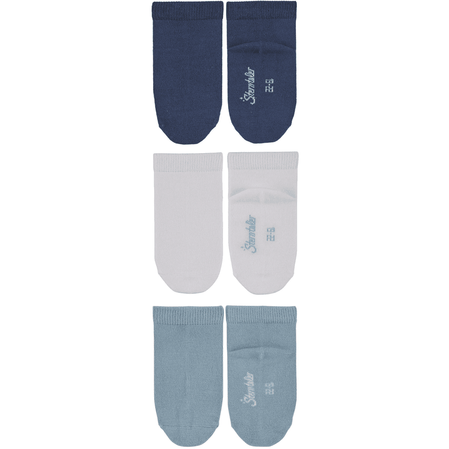 Sterntaler Sneaker sokken 3-pack bamboe blauw 