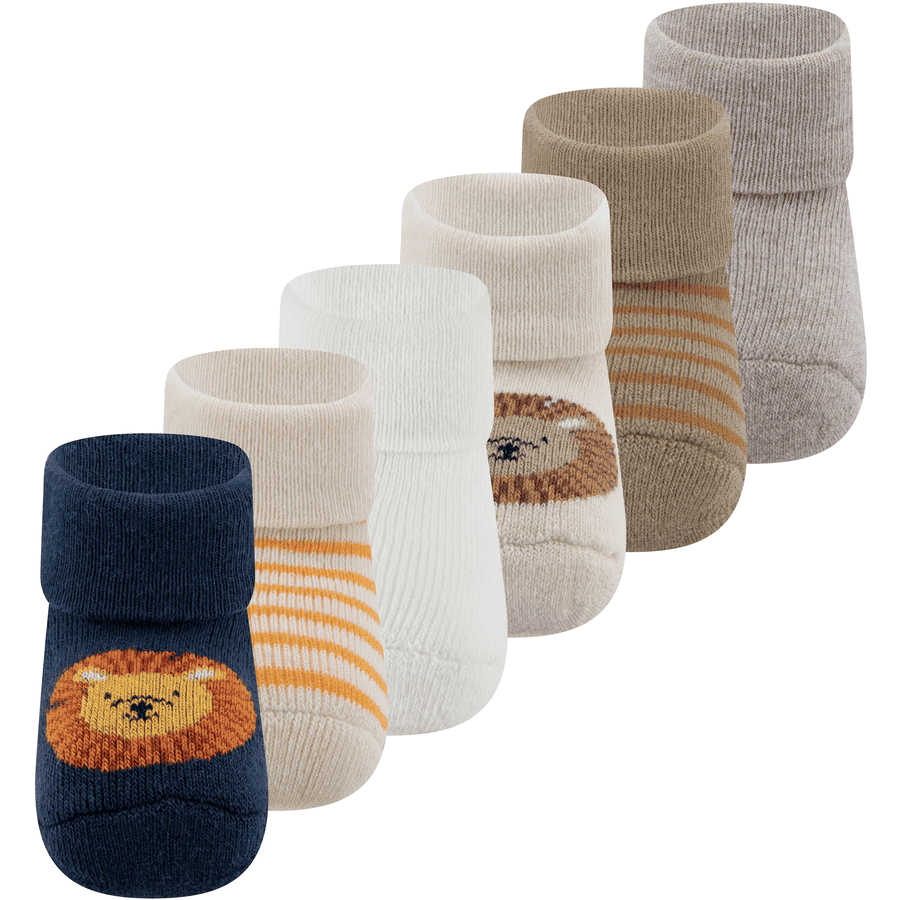 Ewers Lot de 6 chaussettes bébé lion