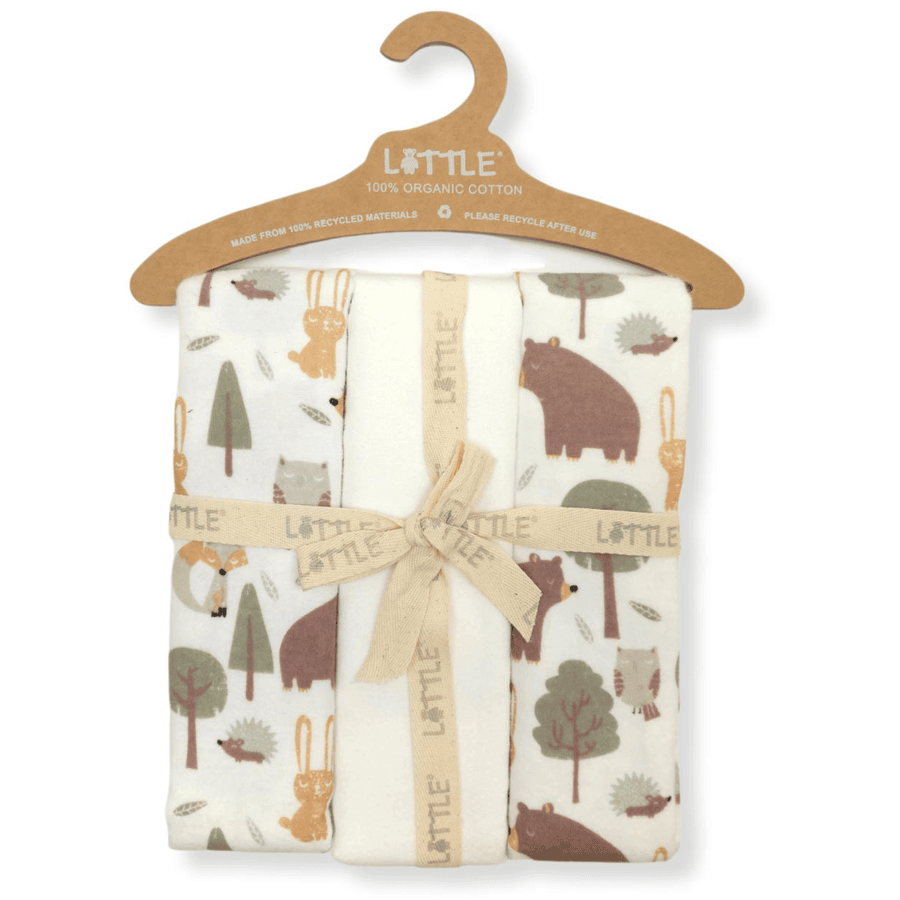 LITTLE Molleton kluter 3-pack Forest Off white 