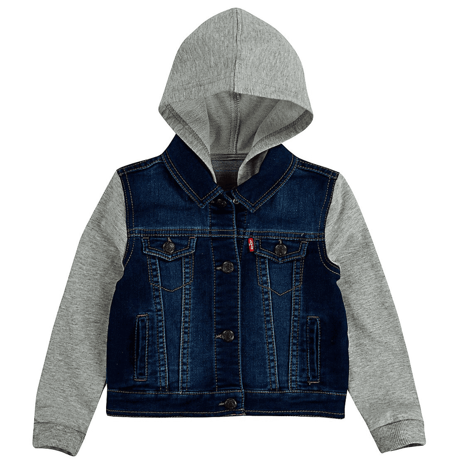 Levi's® Kids Boys Sweat Sleeve Hooded Denim Jacket för pojkar