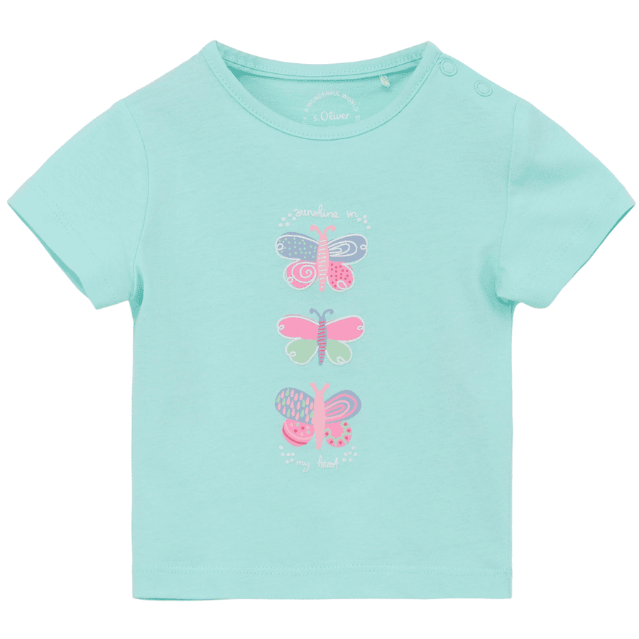 s. Olive r T-shirt Butterfly turkis