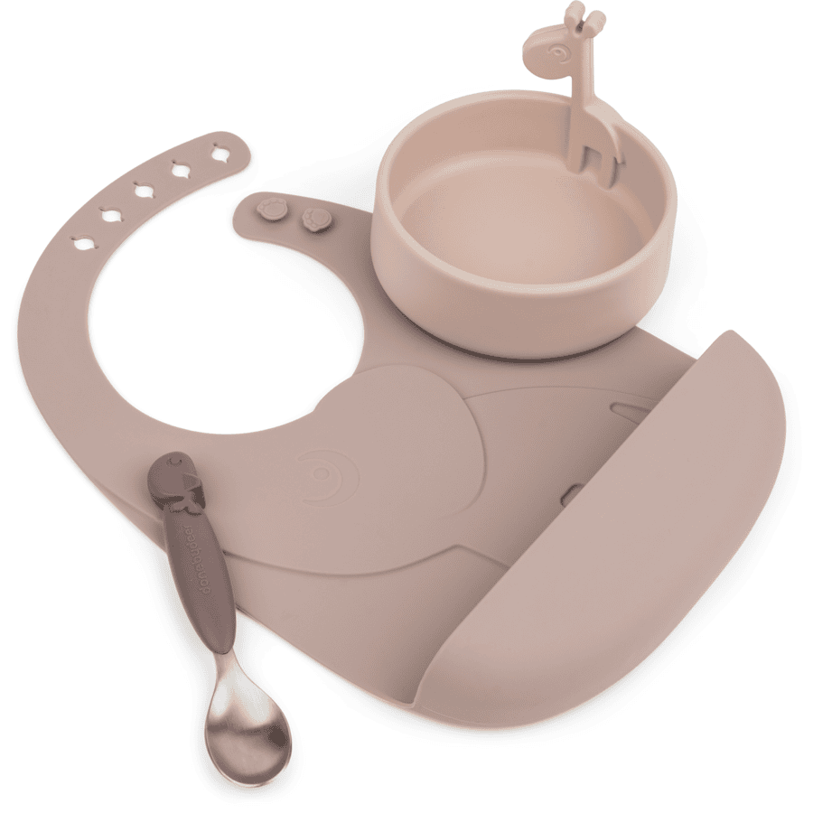 Done by Deer™ Kit vaisselle enfant Peekaboo first meal silicone rose