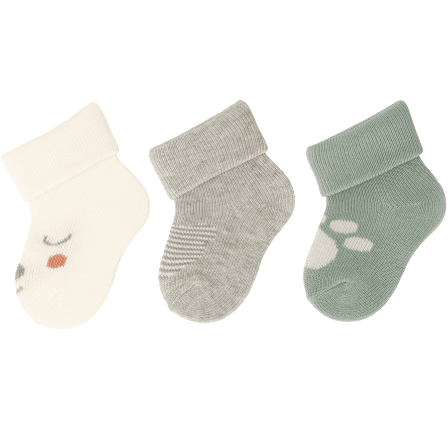 Sterntaler Lot de 3 chaussettes premier âge Ours écru