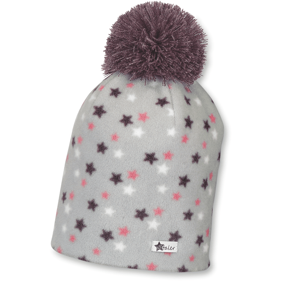 Sterntaler Beanie Microfleece Gwiazdy bakłażan.