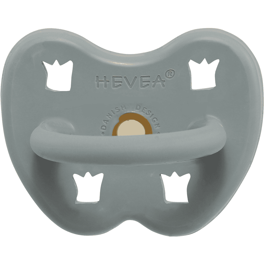 HEVEA Sucette 3 m+ caoutchouc naturel Gorgeous Grey/rond/couronne