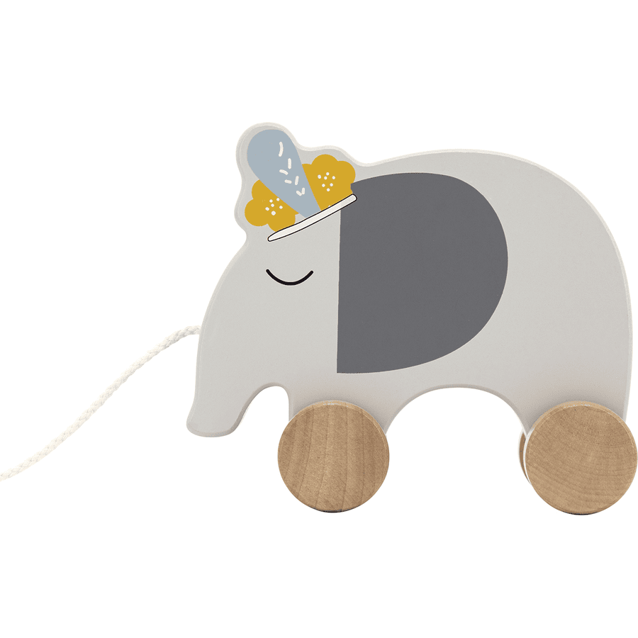 Tryco Giocattolo di legno da tirare - Elefante