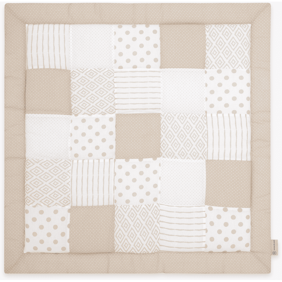 emma & noah Tapis d'éveil patchwork Essential beige 120x120 cm