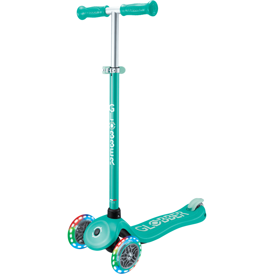 GLOBBER Patinete LIGHTS PRIMO PLUS turquesa-menta, con ruedas iluminadas