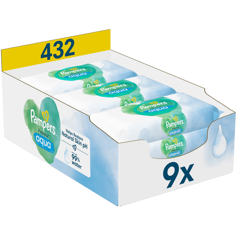 Pampers Feuchttücher Harmonie Aqua 432 Tücher (9 x 48 Stk)