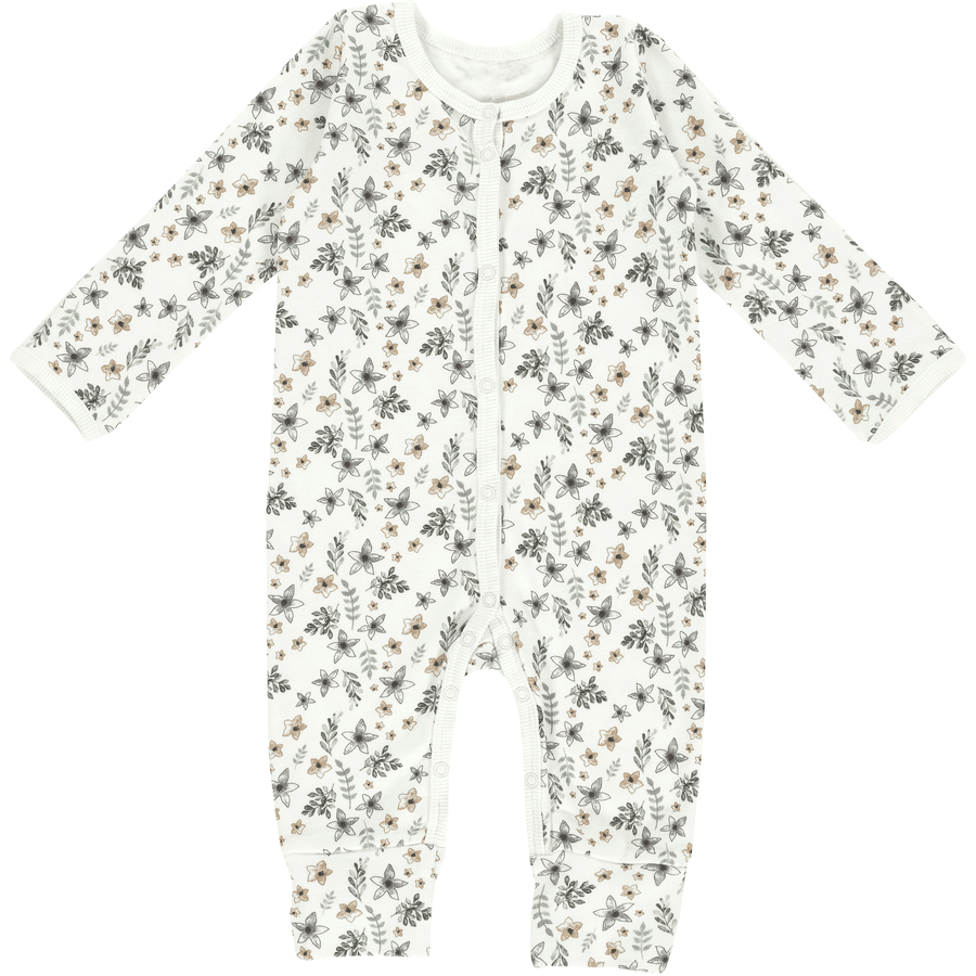 Alvi® Combinaison pyjama enfant Petit Fleurs vert/blanc