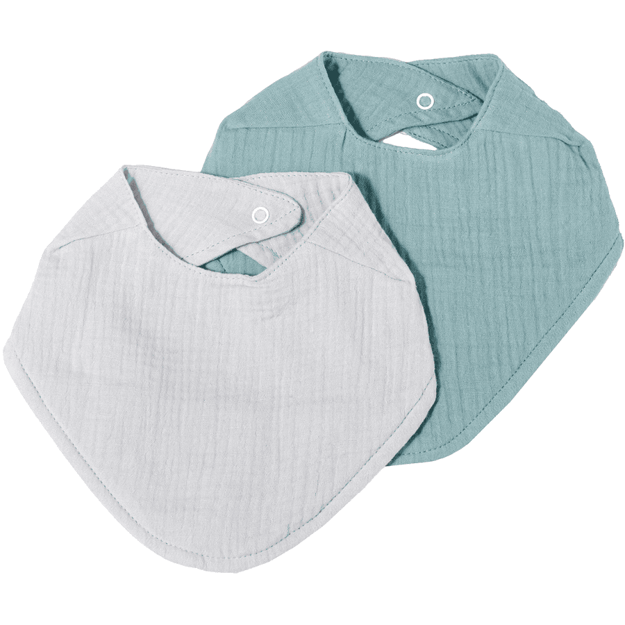 Nordic Coast Company Musselin Lätzchen-Set Grau & Mint