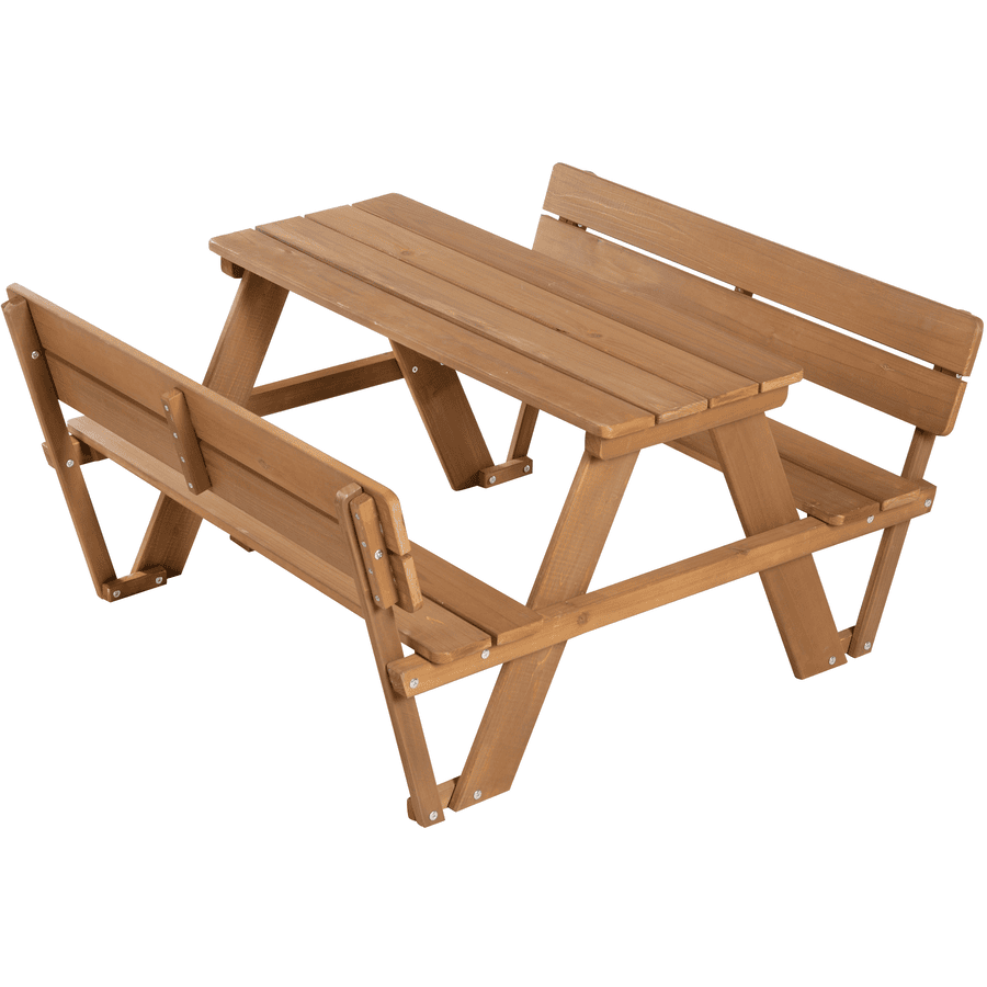 Roba Set tavolo e panche con schienale Pic nic per 4, Outdoor Deluxe legno