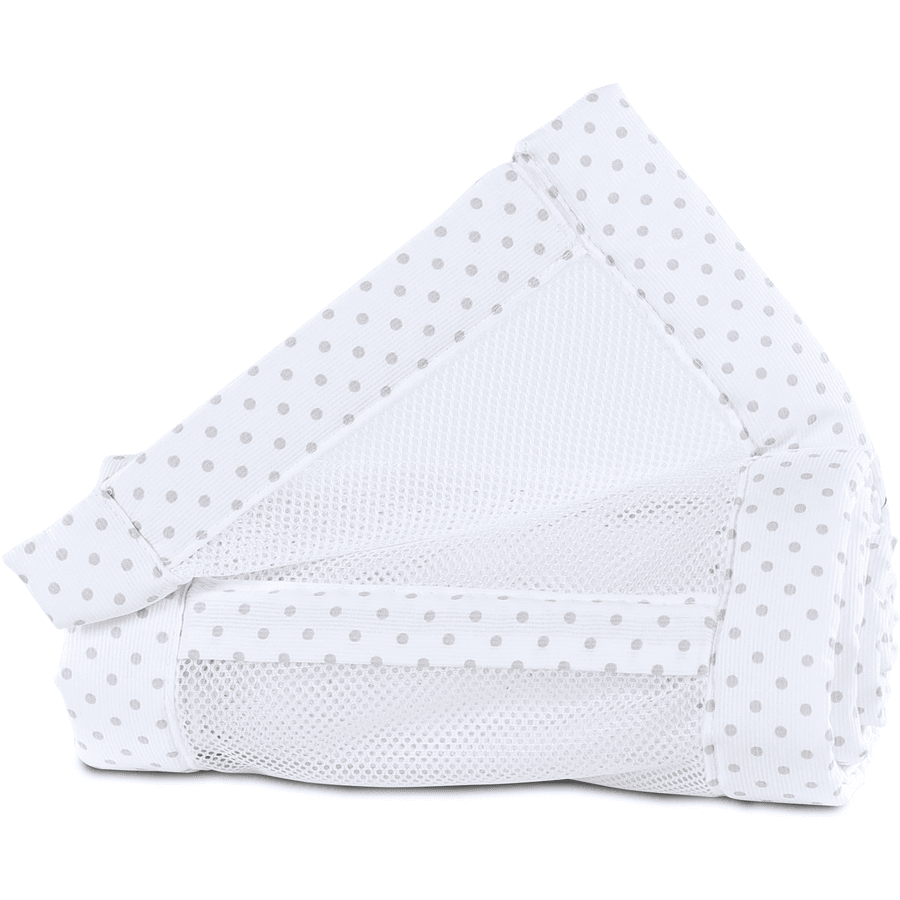 babybay ® Nest mesh piqué Maxi, boxová pružina a pohodlné bílé tečky 168x24 cm