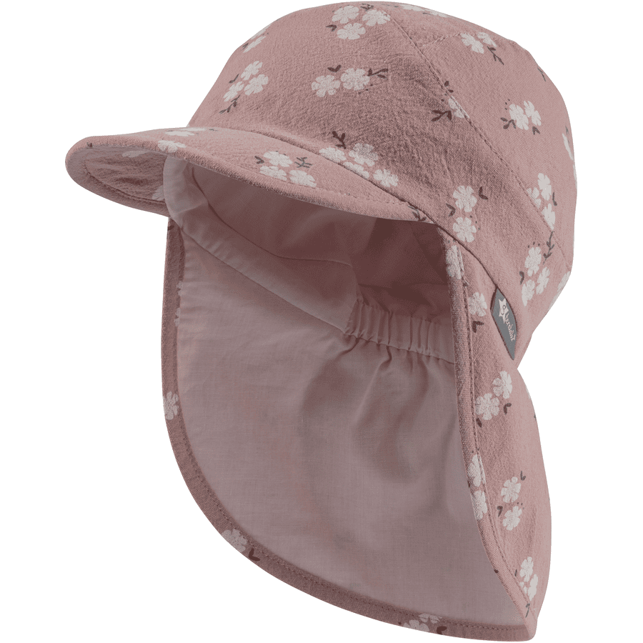 Sterntaler Peaked cap met nekbeschermende bloemen mat roze 