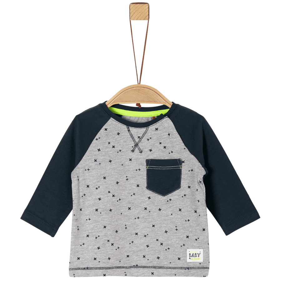 s. Olive r Camisa de manga larga gris melange