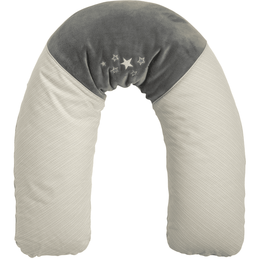 BeBes Collection Coussin d'allaitement et housse étoiles gris