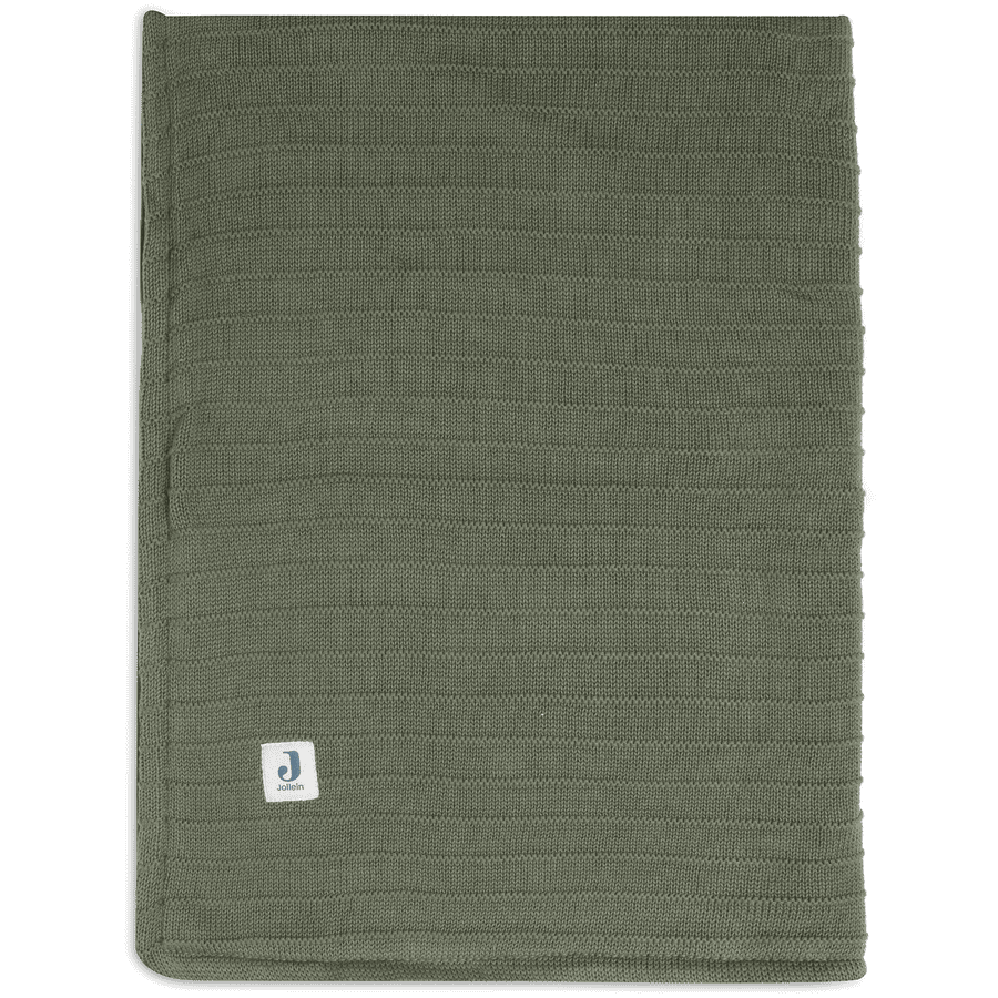 jollein Kuscheldecke Wiege 75x100cm Pure Knit Leaf Green/Velvet