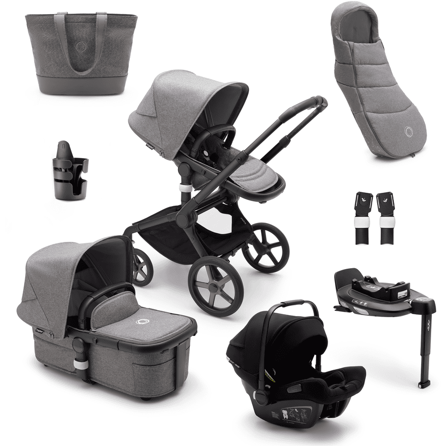 bugaboo Kinderwagen Fox 5 Starterset Black /Grey Melange