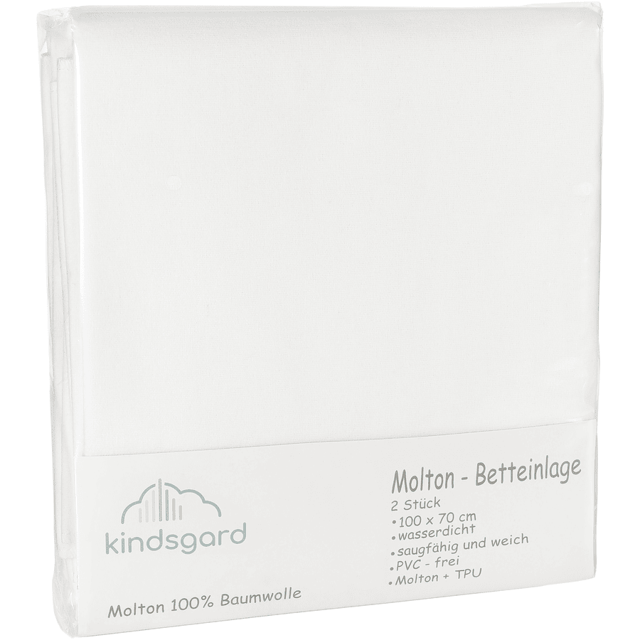 kindsgard Sengeunderlag 2-pakning 70 x 100 cm hvit 