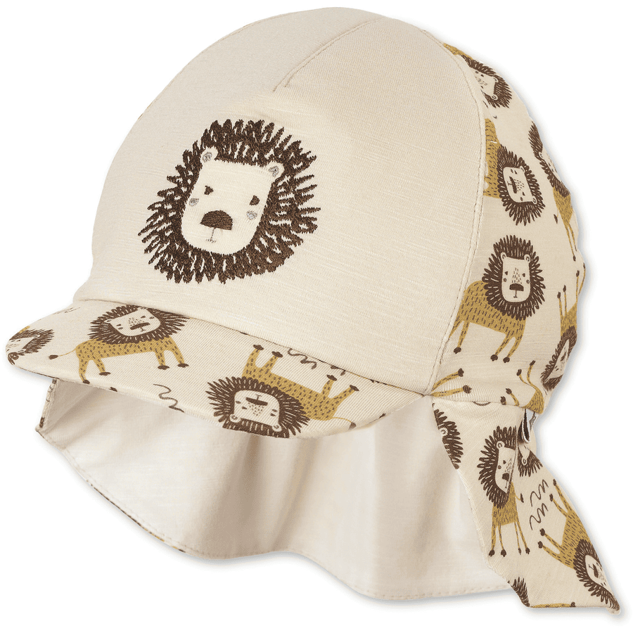 Sterntaler Peaked Cap med nakkeskærm Lion beige