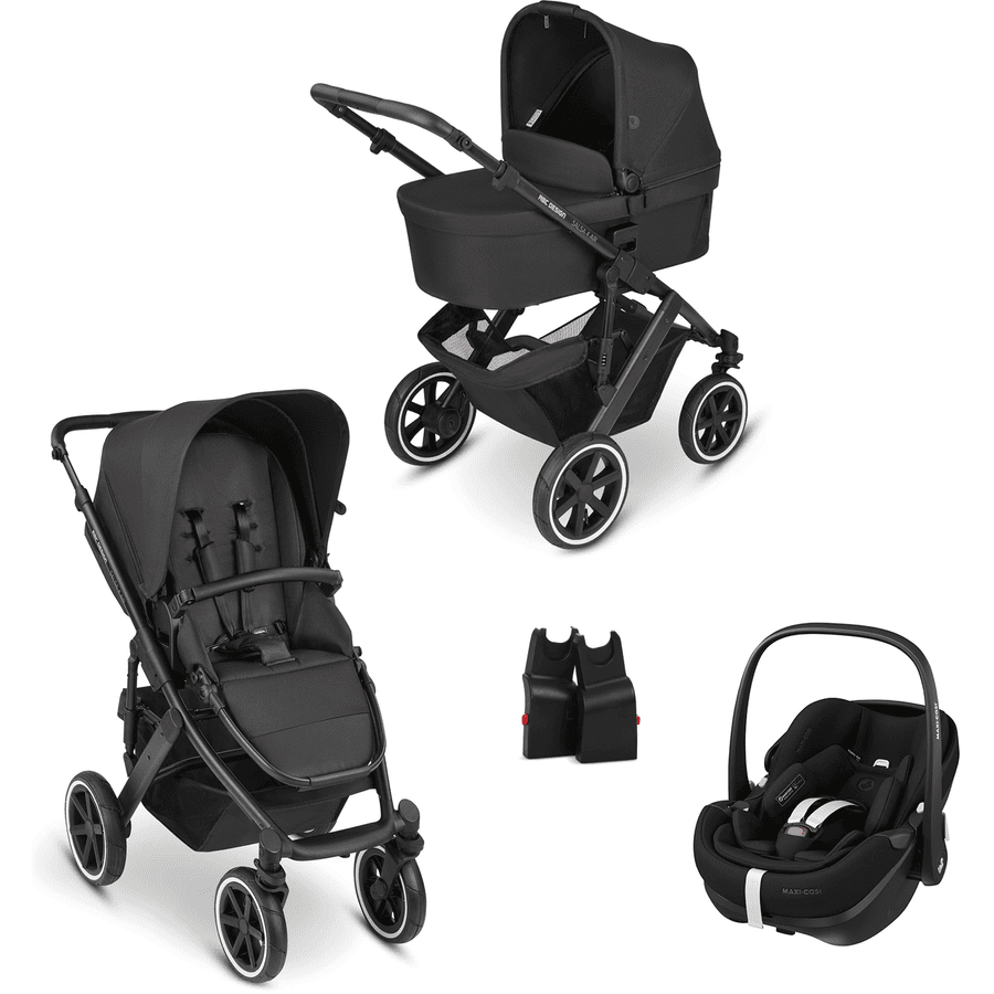 ABC DESIGN Kombikinderwagen Salsa 4 Air Ink Kollektion 2024 inkl. MAXI COSI Babyschale Pebble 360 Pro Essential Black und Adapter