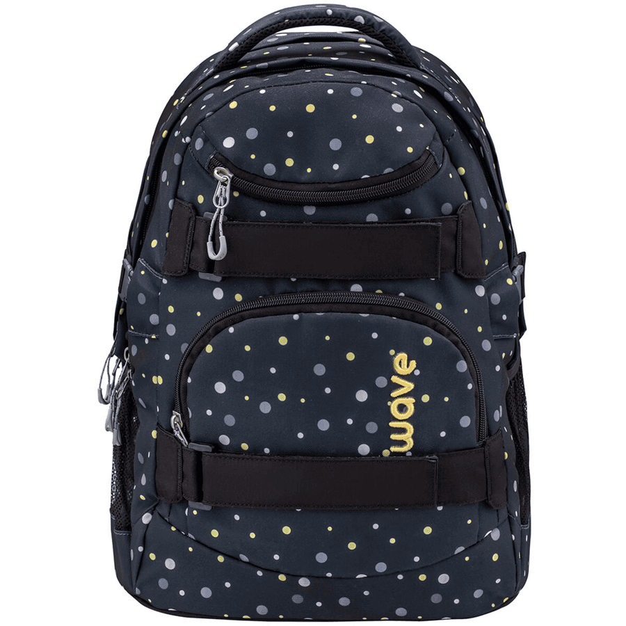 WAVE Rucksack Infinity Black and Yellow Dots