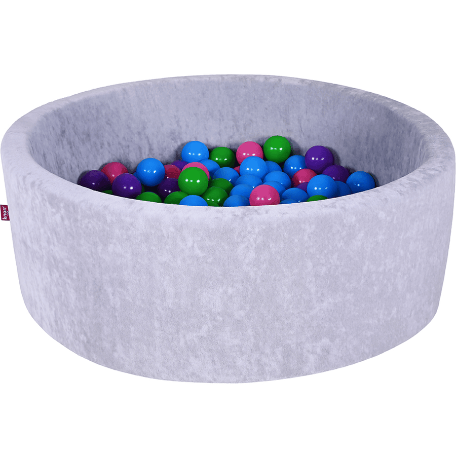 knorr toys® Piscine à balles soft grey coloris doux 300 balles