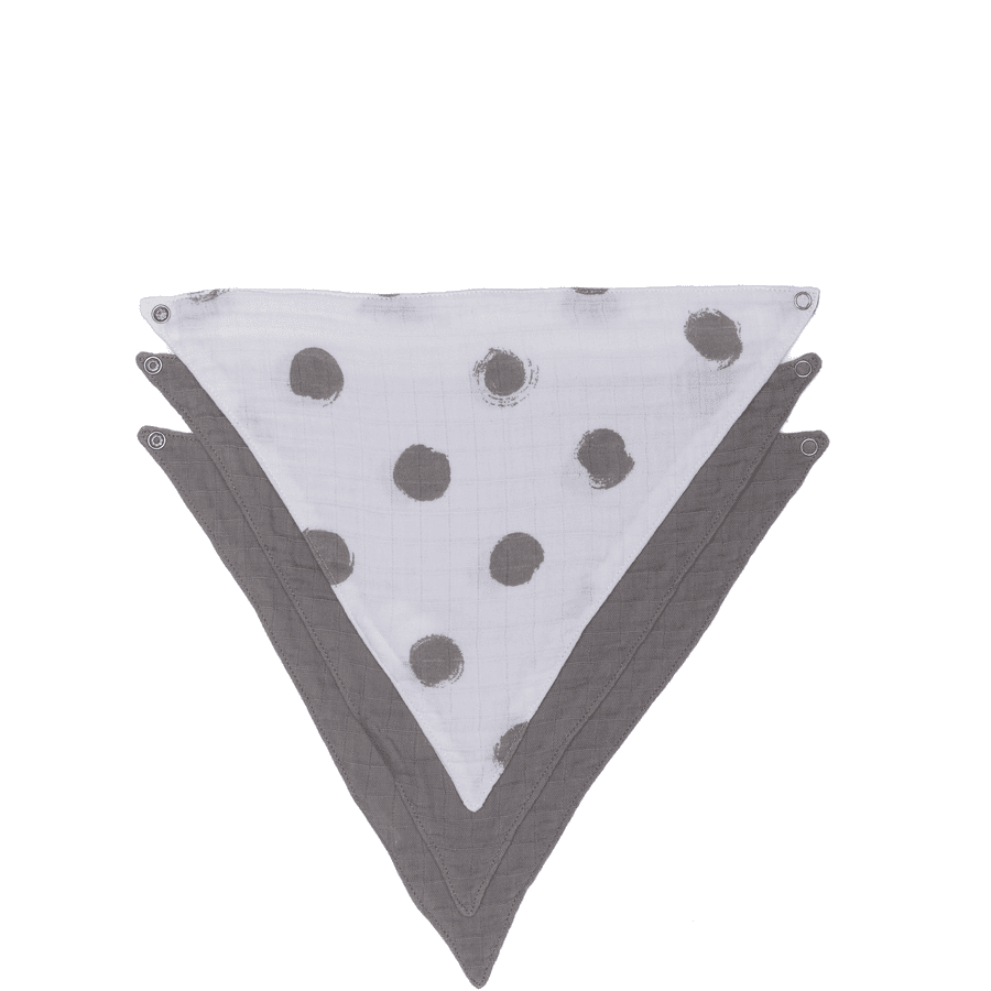 kindsgard Paquete de 3 pañuelos triangulares kludly gris