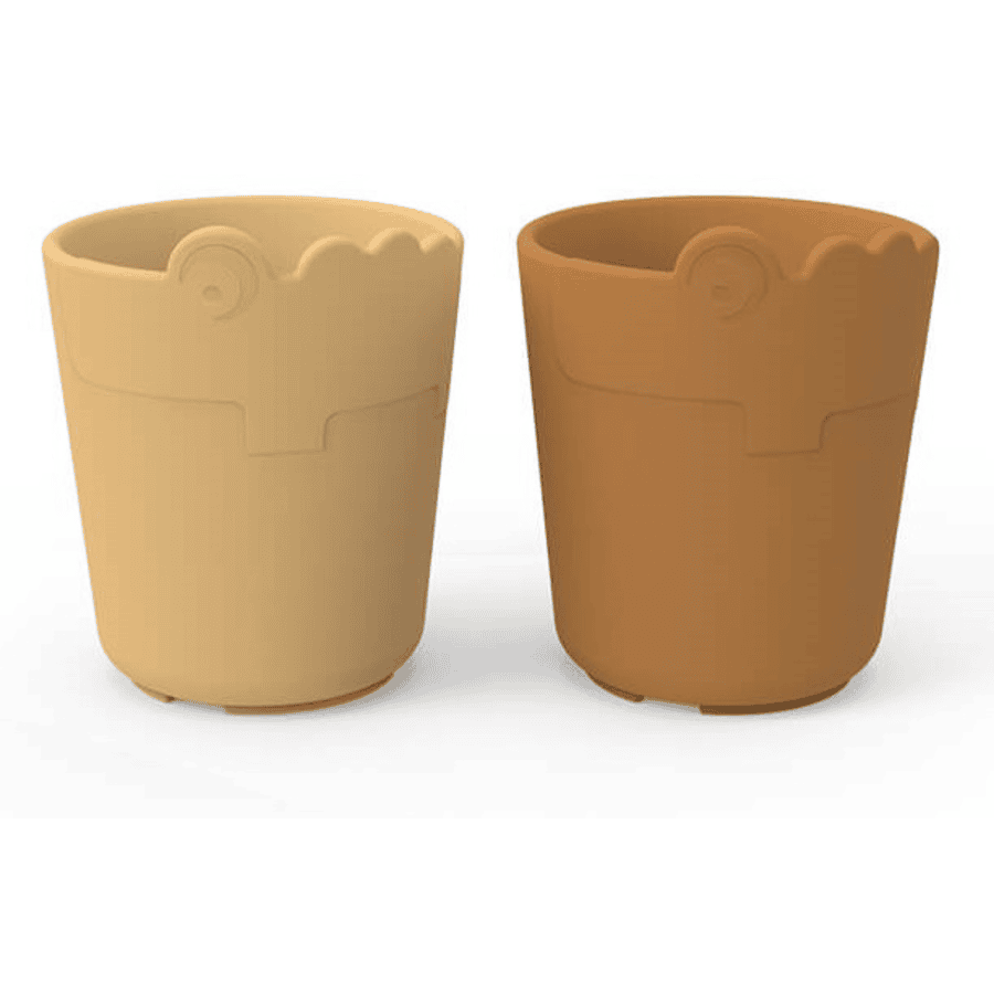 Done by Deer ™ Drinking Cup Kiddish 2-Pack Croco Mustard Yellow