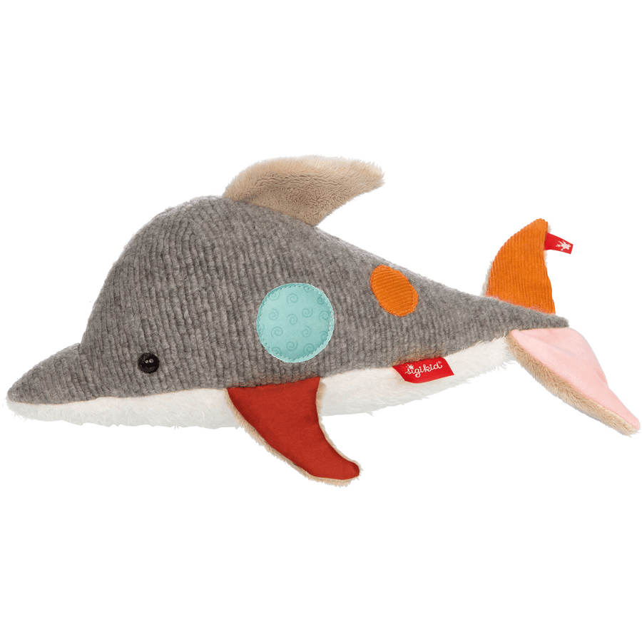 sigikid® Peluche dauphin Swetty Yellow gris/blanc