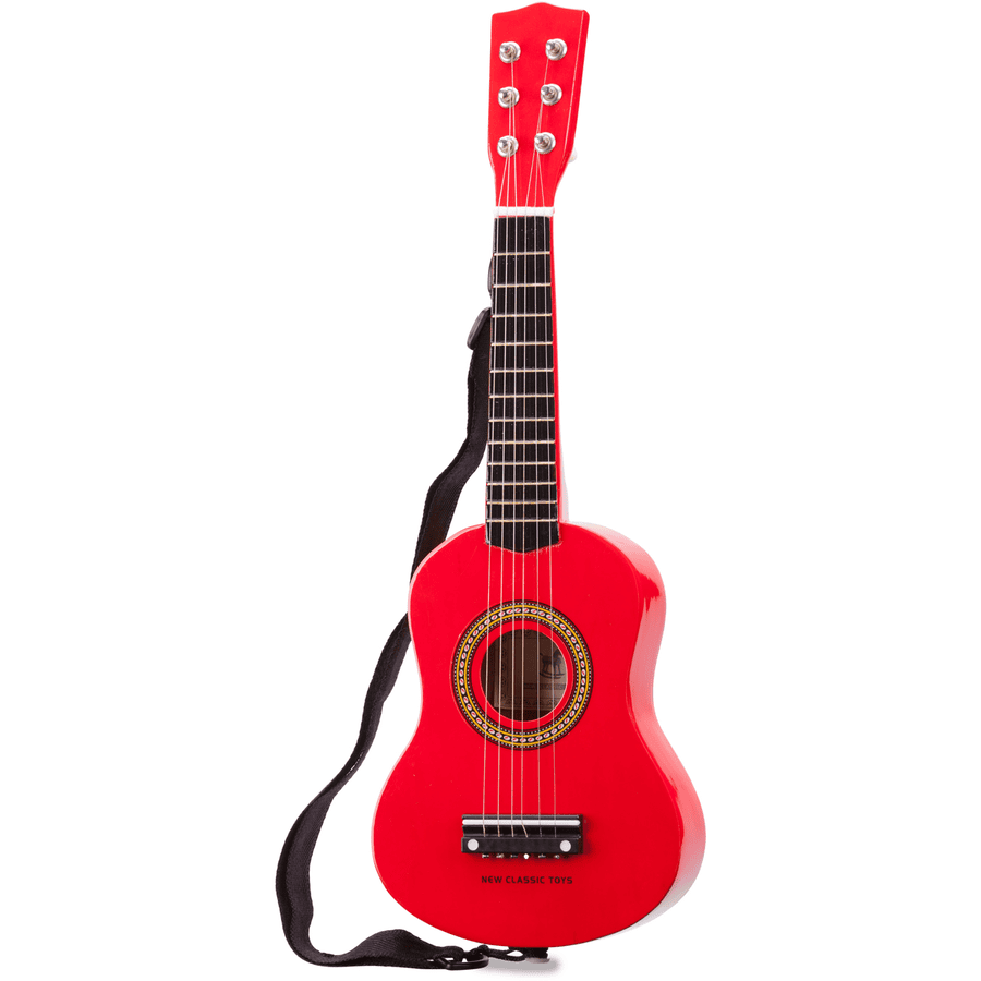 New Classic Toys Guitare enfant bois rouge