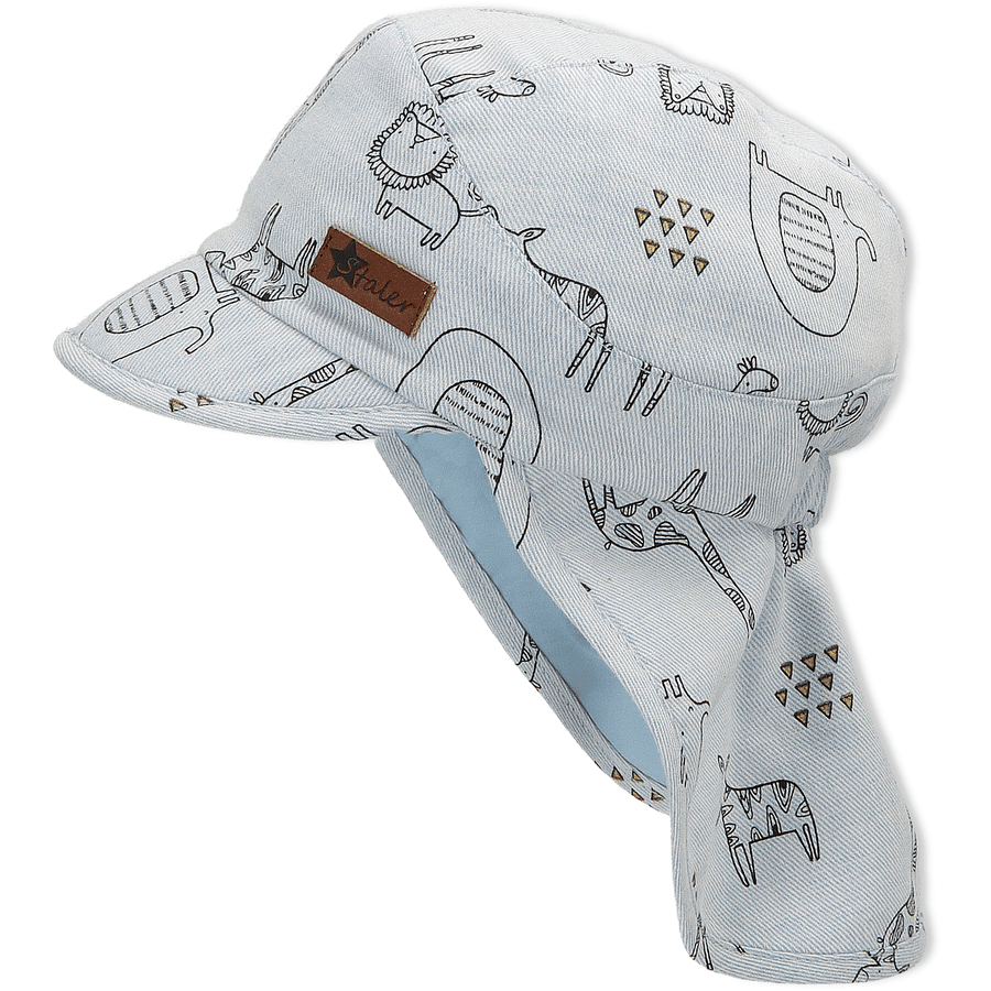 Sterntaler Peaked caps med nakkebeskyttelse Safari lyseblå