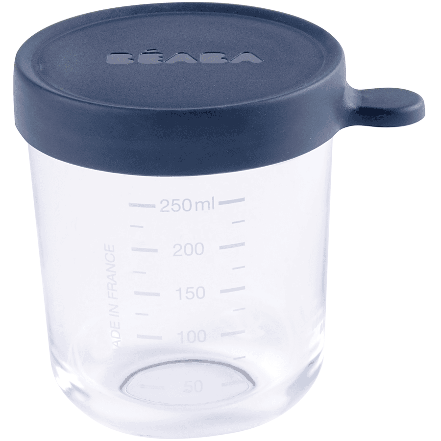 BEABA Pot de conservation verre bleu 250 ml 
