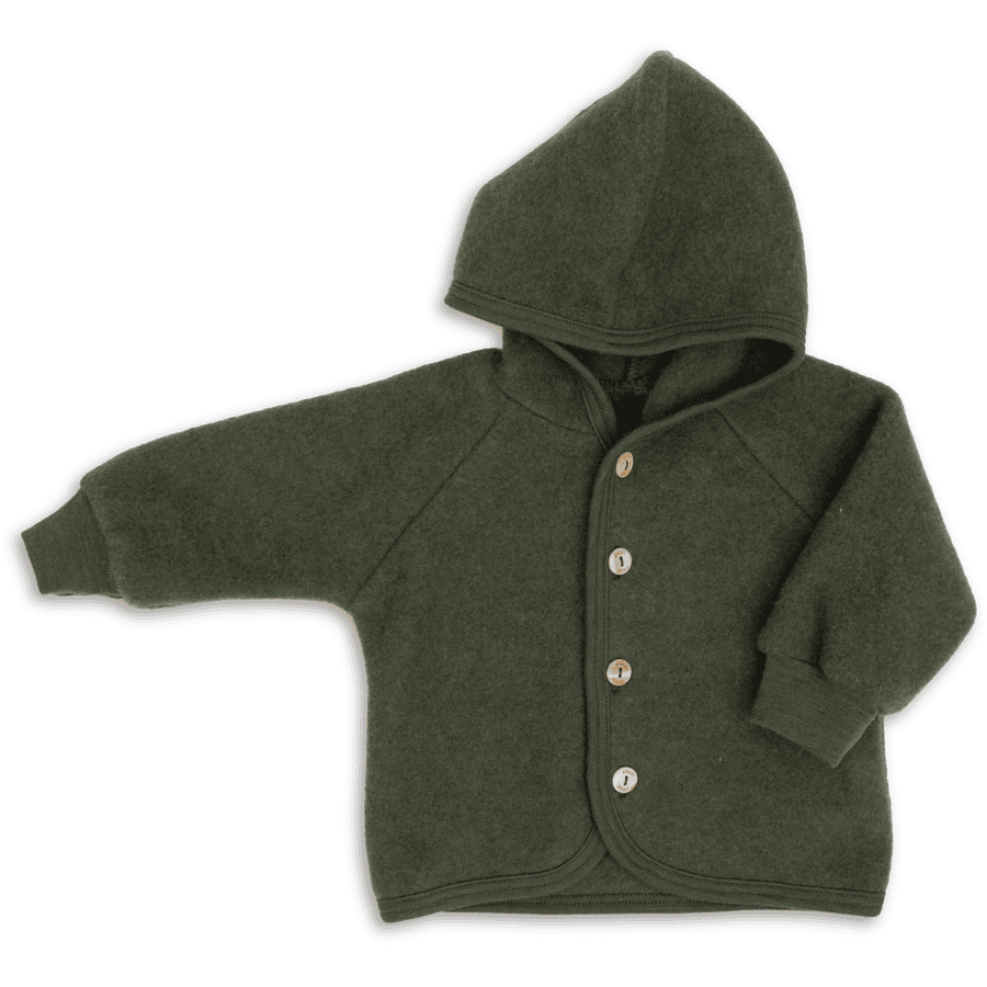 Engel Babyjacke mit Kapuze Schilf melange