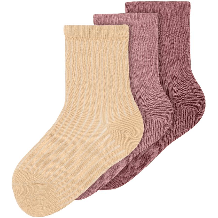 name it Socken 3er Pack Nmfstorm Woodrose