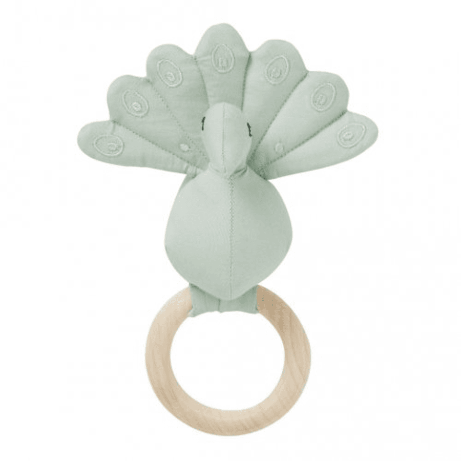 Cam Cam® COPENHAGEN Sonaglio, pavone, con anello in legno di acero - OCS Dusty Green 