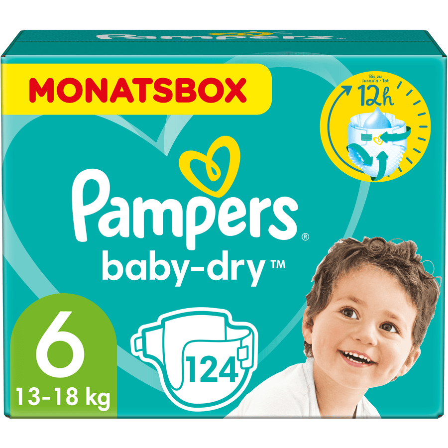 Pampers Baby Dry, Gr.6, 13-18kg, Monatsbox (1x 124 Windeln)