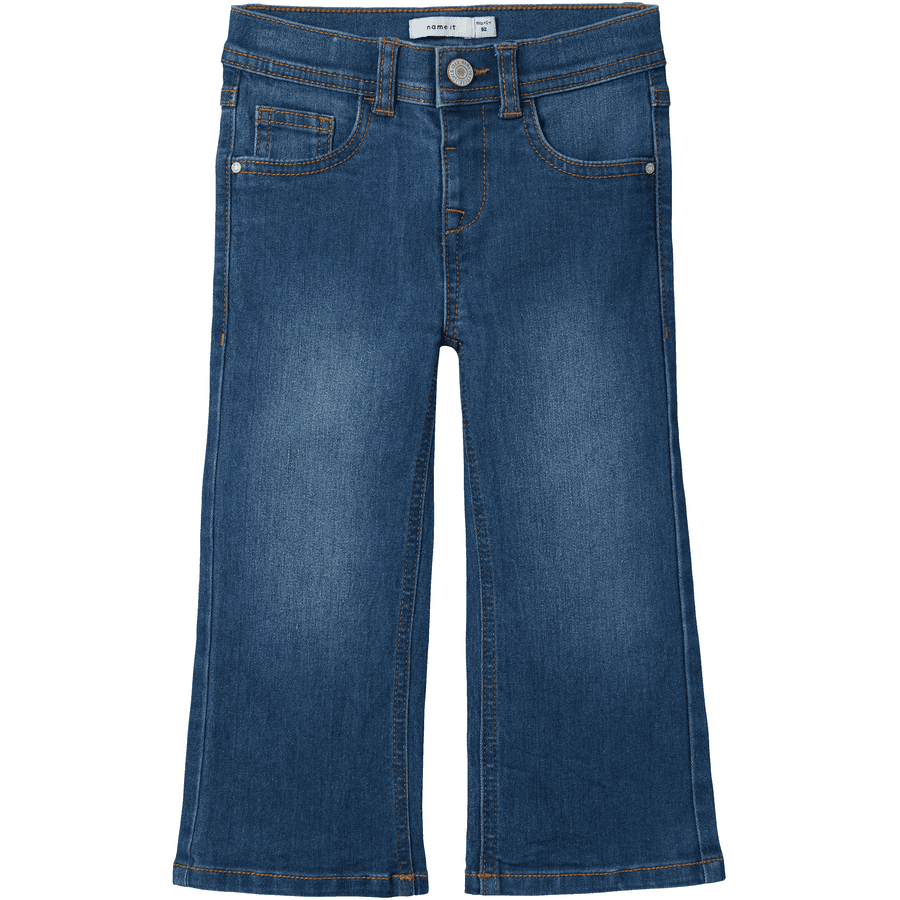 name it Szerokie dżinsy Nmfrose Dark Blue Denim