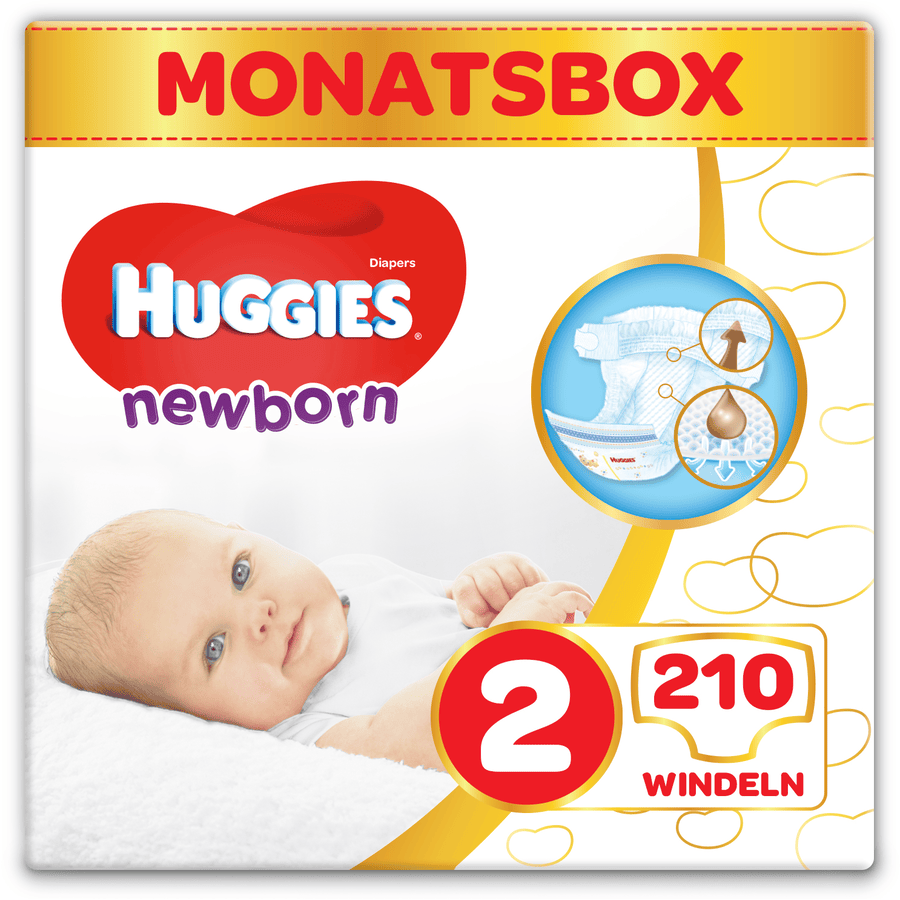Huggies Newborn Baby Windeln für Neugeborene Größe 2 210 Stück