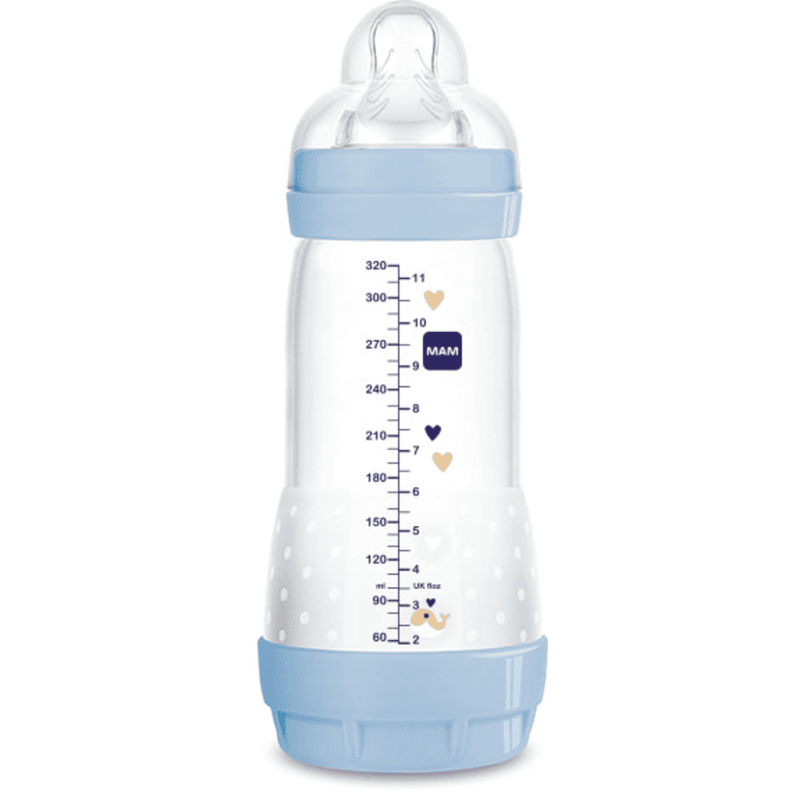 MAM Babyflaska Easy Start Anti-Colic 320 ml, 4+ månader, Whale/Robbe