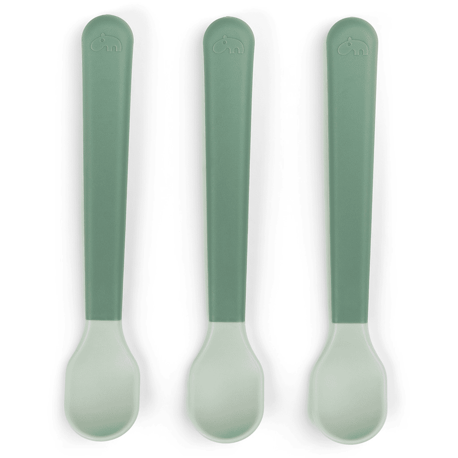 Done by Deer™ dětská lžička Foodie Easy grip 3-pack zelená