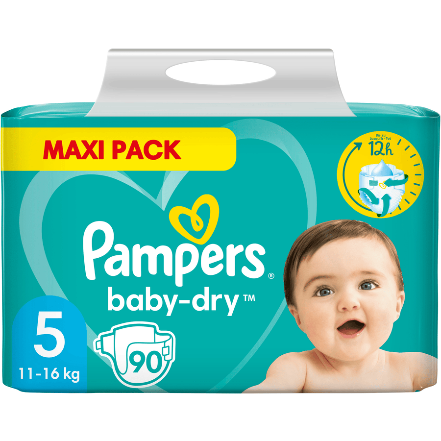 Pampers Baby Dry, maat 5 Junior , 11-16kg, Maxi Pack (1x 90 luiers)
