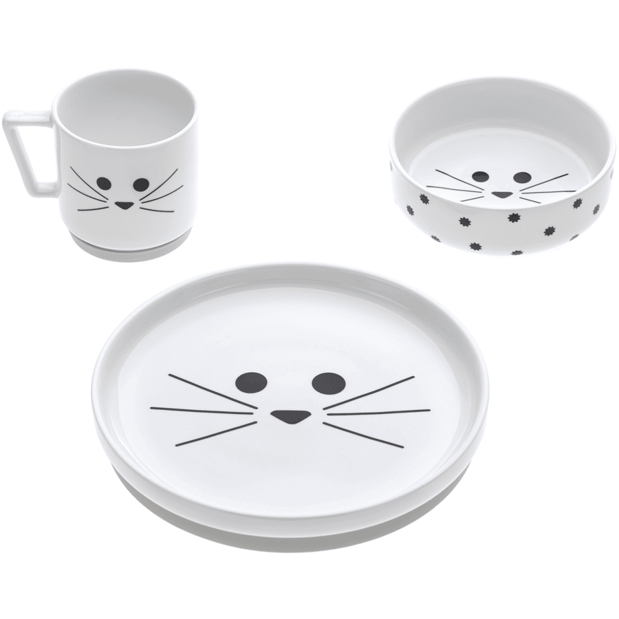 LÄSSIG Kit vaisselle enfant Little Chums Cat porcelaine