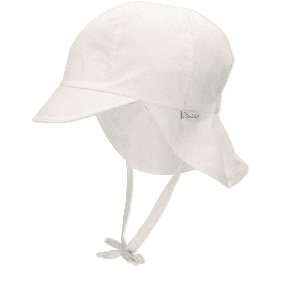 Sterntaler Peaked cap met nekbescherming wit 